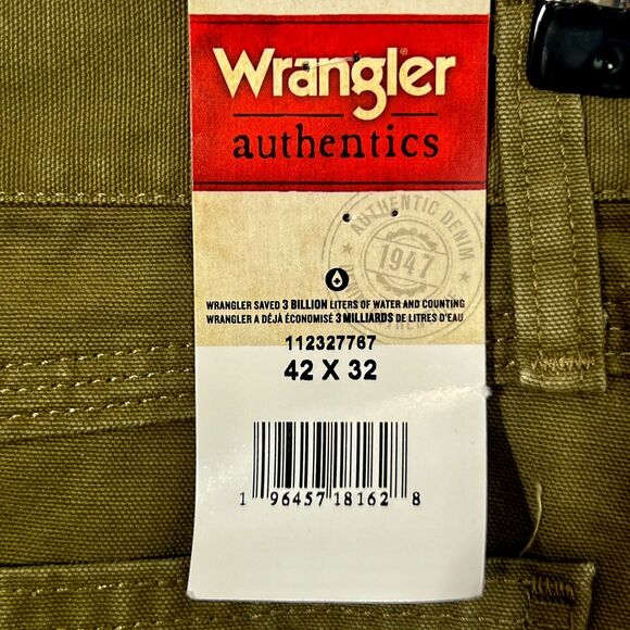 Wrangler Authentics Men's Carpenter Jeans 42x32 Olive Drab Heavyweight NWT - Picture 6 of 9